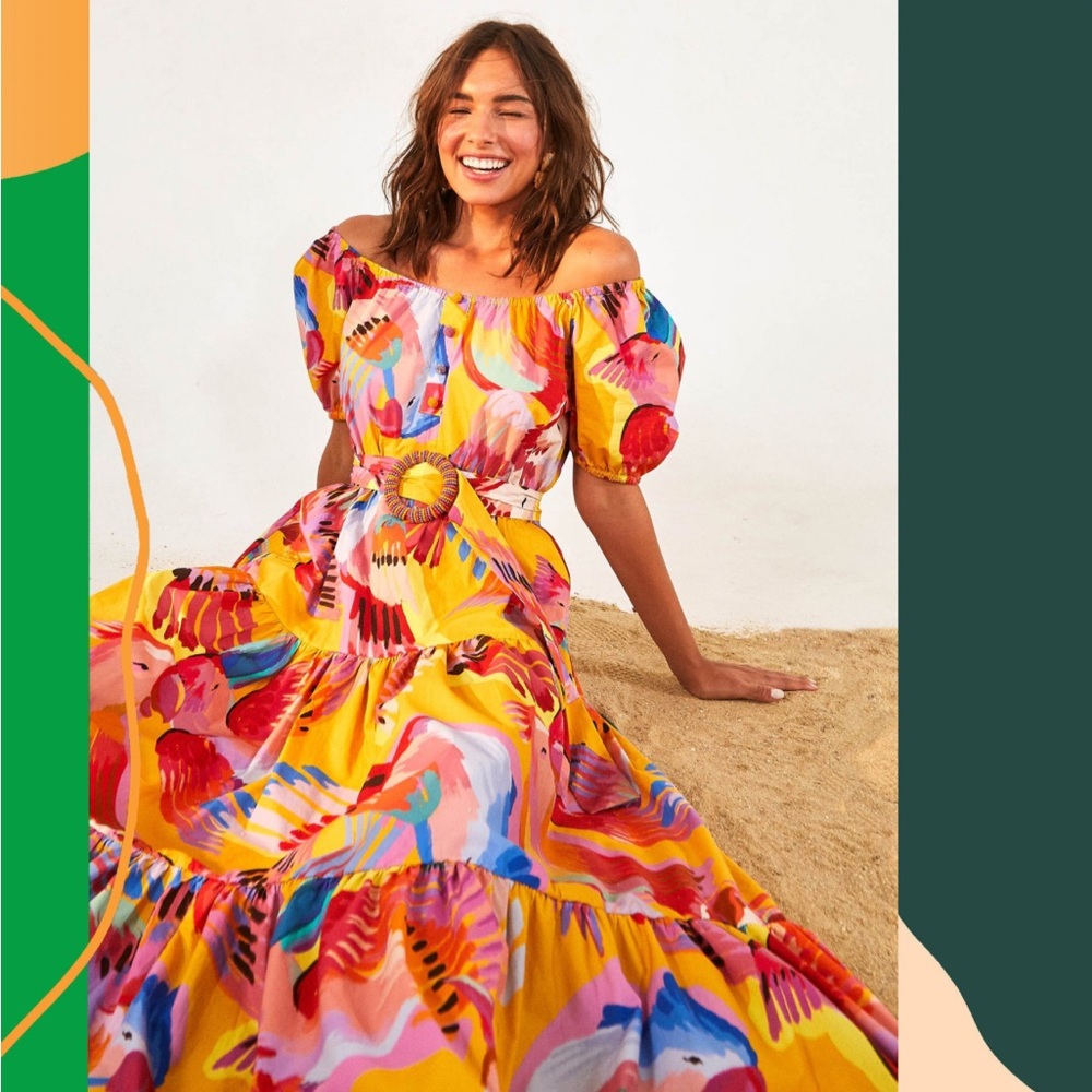 FARM Rio Neon Macaws Maxi Dress